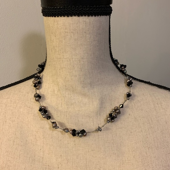 Lia Sophia Necklace Black Gray Silver - Picture 4 of 4